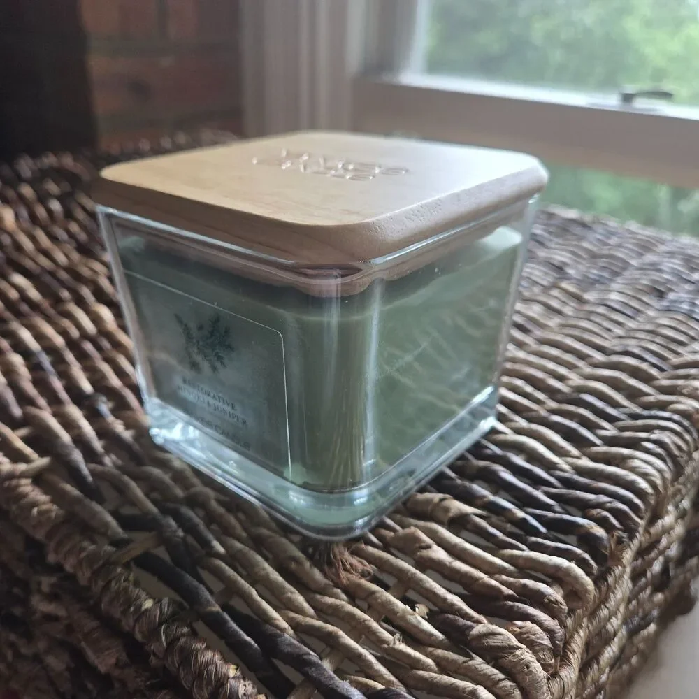 Yankee Candle Well Living Square Jar Wood Lid You Choose the Scent You Want
